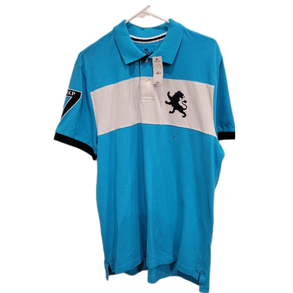Express Men's Blue Polo shirt